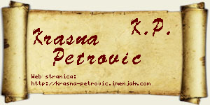 Krasna Petrović vizit kartica